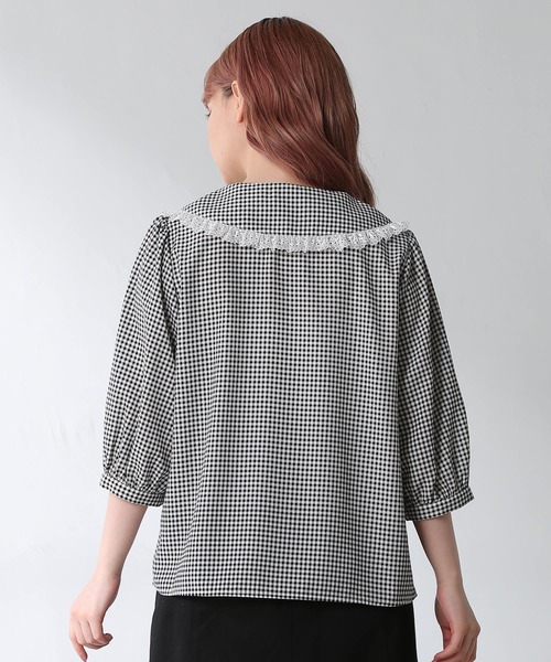 Honeys（ハニーズ）の「フリル衿ブラウス（シャツ/ブラウス・レディース・ホワイト/ブラック/ホワイト系その他/ピンクベージュ・S/M/L）」の13枚目の写真