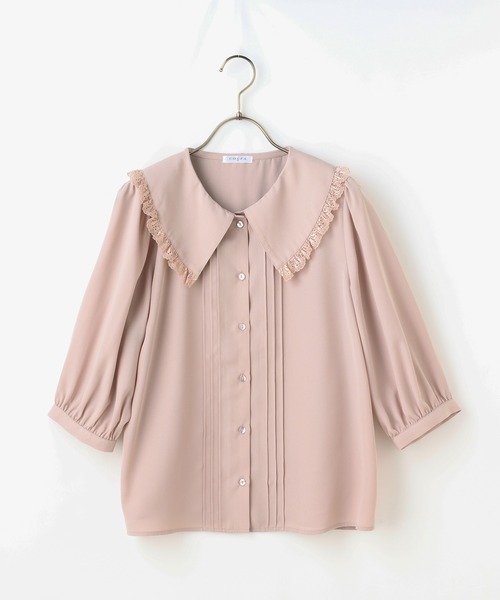 Honeys（ハニーズ）の「フリル衿ブラウス（シャツ/ブラウス・レディース・ホワイト/ブラック/ホワイト系その他/ピンクベージュ・S/M/L）」の20枚目の写真