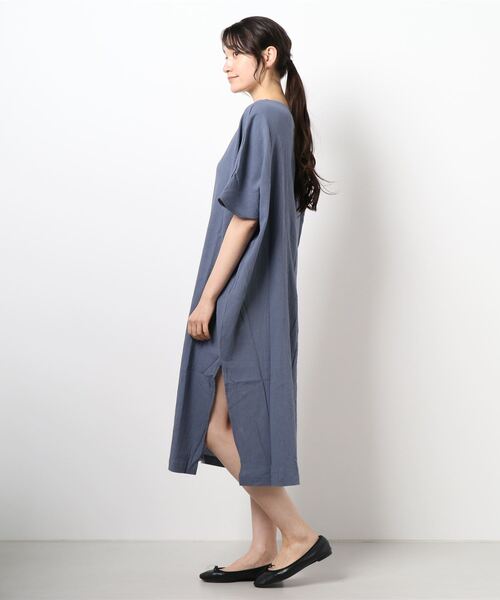 Samansa Mos2 blue（サマンサモスモスブルー）の「◎楊柳ワンピース（ワンピース・レディース・ブラック/ブラウン/ブルー・ﾌﾘ-）」の6枚目の写真