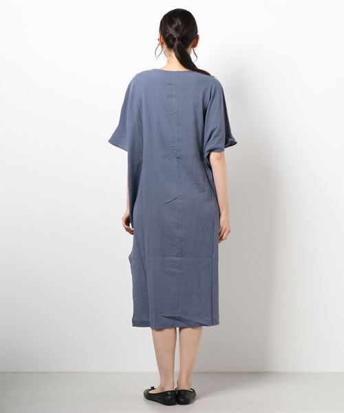 Samansa Mos2 blue（サマンサモスモスブルー）の「◎楊柳ワンピース（ワンピース・レディース・ブラック/ブラウン/ブルー・ﾌﾘ-）」の5枚目の写真