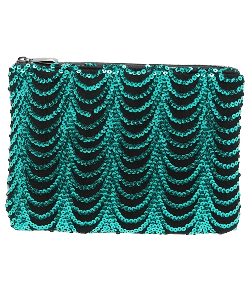 ROSE BUD(ローズバッド)の「(LL ACCESSORIES)B1556L SPANGLE POUCH 【美人百花掲載】(ポーチ・レディース・ゴールド/シルバー/グリーン・ONE SIZE)」の2枚目の写真