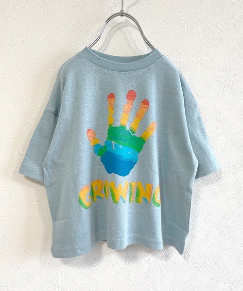 BIG FIELD（ビッグフィールド）の「リサイクルコットンTシャツ（80～150cm）（Tシャツ/カットソー・キッズ・ホワイト/チャコール/サンドベージュ/カーキ/ライトブルー・90/80/100/110/120/95/130/140/150）」の5枚目の写真