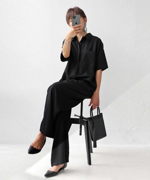 antiqua（アンティカ）の「オールインワン（つなぎ/オールインワン・レディース・杢グレー/ブラック・FREE）」の7枚目の写真