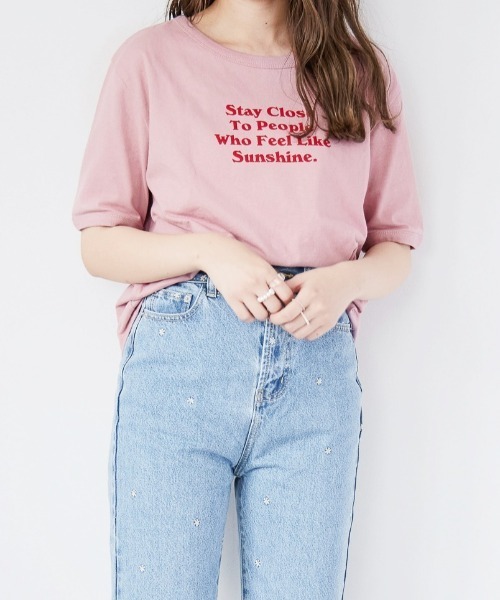 Heather（ヘザー）の「アソートロゴＴシャツ　956904（Tシャツ/カットソー・レディース・ホワイト/ブラック/ピンク・FREE）」の3枚目の写真