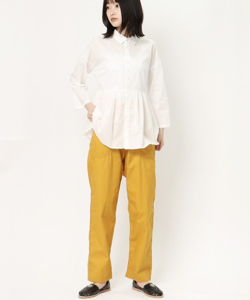 GRANDMA MAMA DAUGHTER（グランマママドーター）の「∴【GRANDMA MAMA DAUGHTER / グランママドーター】チノサイドジップパンツ GP820071（その他パンツ・レディース・マスタード/ブルー・1/0）」の5枚目の写真