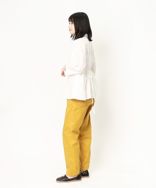 GRANDMA MAMA DAUGHTER（グランマママドーター）の「∴【GRANDMA MAMA DAUGHTER / グランママドーター】チノサイドジップパンツ GP820071（その他パンツ・レディース・マスタード/ブルー・1/0）」の6枚目の写真