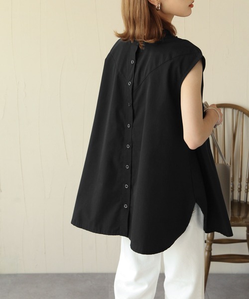 Chillfar（チルファー）の「2wayレースアップフレンチスリーブシャツチュニック（シャツ/ブラウス・レディース・ホワイト/ブラック・FREE）」の16枚目の写真