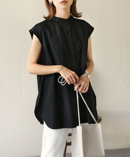 Chillfar（チルファー）の「2wayレースアップフレンチスリーブシャツチュニック（シャツ/ブラウス・レディース・ホワイト/ブラック・FREE）」の17枚目の写真