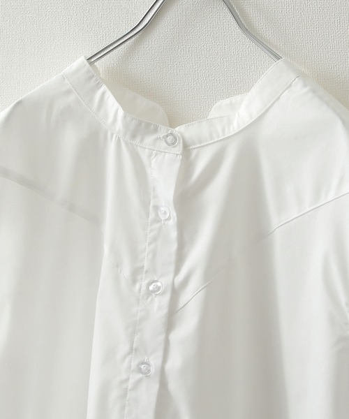 Chillfar（チルファー）の「2wayレースアップフレンチスリーブシャツチュニック（シャツ/ブラウス・レディース・ホワイト/ブラック・FREE）」の21枚目の写真