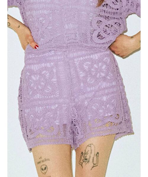 jouetie（ジュエティ）の「【セットアップ対応】クロシェキュロット（その他パンツ・レディース・ブラック/パープル/アイボリー・MEDIUM）」の3枚目の写真