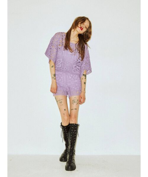 jouetie（ジュエティ）の「【セットアップ対応】クロシェキュロット（その他パンツ・レディース・ブラック/パープル/アイボリー・MEDIUM）」の16枚目の写真