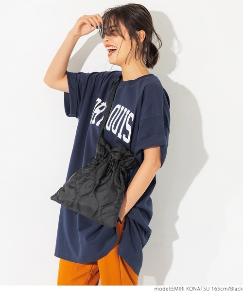 coca(coca)(コカ)の「キルティング巾着ショルダーバッグ(ショルダーバッグ・レディース・ブラック/カーキ/ベージュ/ダークベージュ・ONE SIZE)」の11枚目の写真