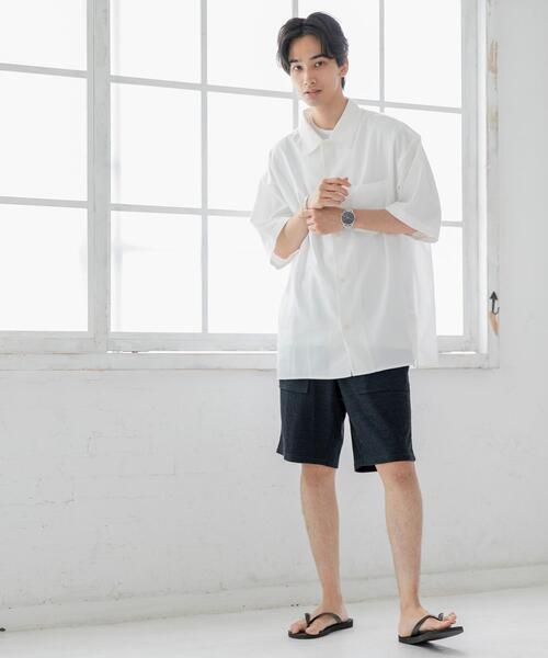 coen（コーエン）の「パナマレギュラーショートスリーブシャツ（シャツ/ブラウス・メンズ・ダークグレー/ホワイト/オリーブ/ネイビー/ベージュ/ライトグレー・SMALL/LARGE/X-LARGE/MEDIUM）」の10枚目の写真