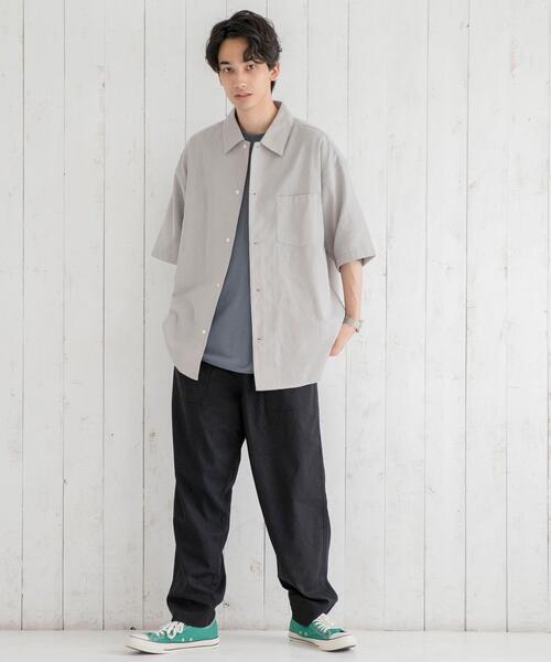 coen（コーエン）の「パナマレギュラーショートスリーブシャツ（シャツ/ブラウス・メンズ・ダークグレー/ホワイト/オリーブ/ネイビー/ベージュ/ライトグレー・SMALL/LARGE/X-LARGE/MEDIUM）」の16枚目の写真