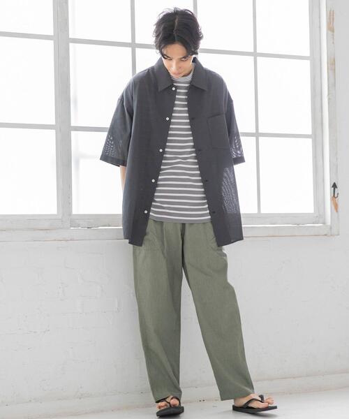 coen（コーエン）の「パナマレギュラーショートスリーブシャツ（シャツ/ブラウス・メンズ・ダークグレー/ホワイト/オリーブ/ネイビー/ベージュ/ライトグレー・SMALL/LARGE/X-LARGE/MEDIUM）」の18枚目の写真