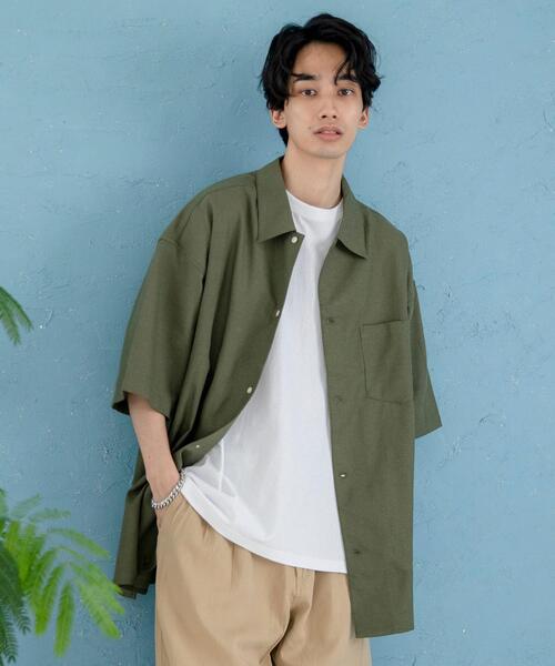 coen（コーエン）の「パナマレギュラーショートスリーブシャツ（シャツ/ブラウス・メンズ・ダークグレー/ホワイト/オリーブ/ネイビー/ベージュ/ライトグレー・SMALL/LARGE/X-LARGE/MEDIUM）」の21枚目の写真