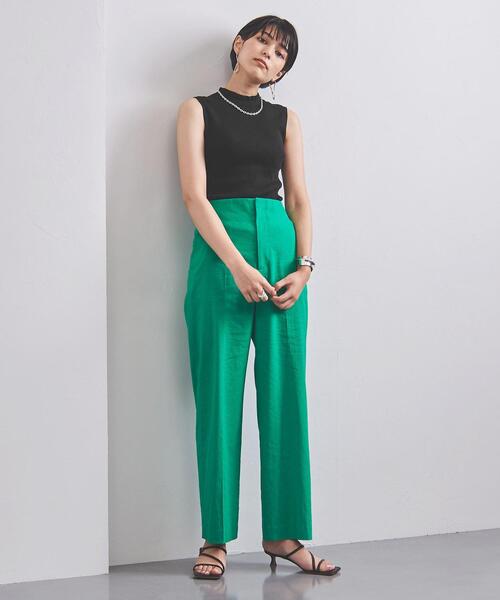 UNITED ARROWS（ユナイテッドアローズ）の「UWCC C/NY RIB フリル ノースリーブ ニット◆（ニット/セーター・レディース・ホワイト/ブラック/ケリー・FREE）」の19枚目の写真