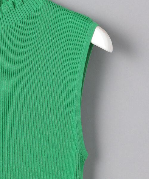 UNITED ARROWS（ユナイテッドアローズ）の「UWCC C/NY RIB フリル ノースリーブ ニット◆（ニット/セーター・レディース・ホワイト/ブラック/ケリー・FREE）」の8枚目の写真