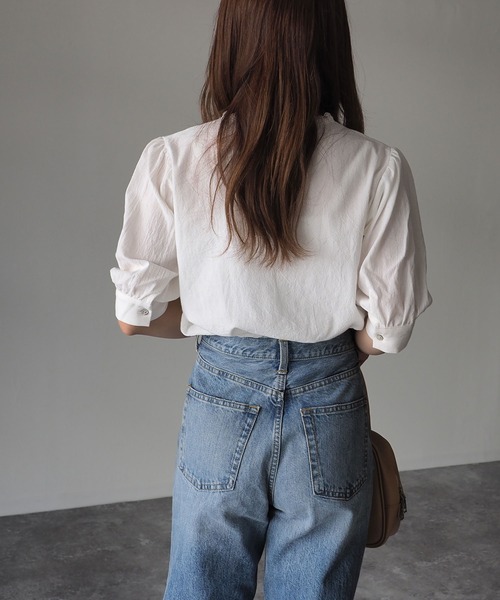 Riberry（リベリー）の「レース使いギャザースリーブブラウス（シャツ/ブラウス・レディース・ブラック/ベージュ/ブラウン/オフホワイト・MEDIUM）」の10枚目の写真