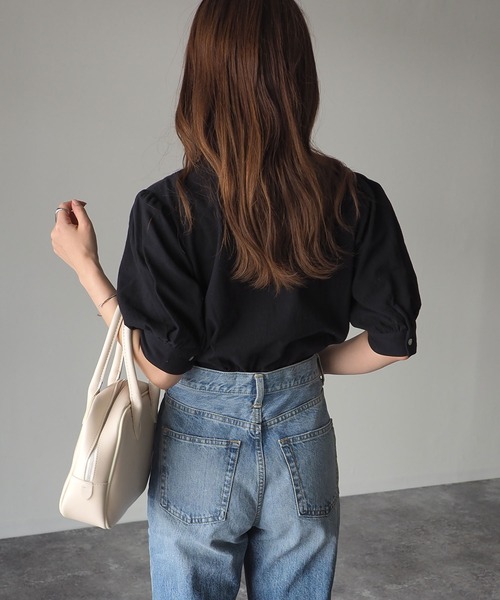 Riberry（リベリー）の「レース使いギャザースリーブブラウス（シャツ/ブラウス・レディース・ブラック/ベージュ/ブラウン/オフホワイト・MEDIUM）」の13枚目の写真