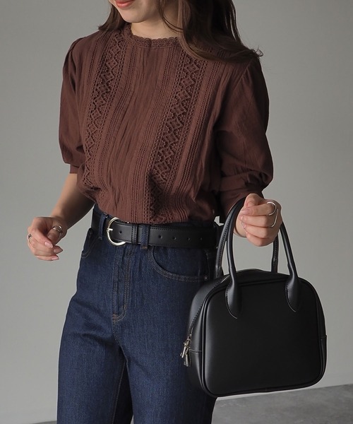 Riberry（リベリー）の「レース使いギャザースリーブブラウス（シャツ/ブラウス・レディース・ブラック/ベージュ/ブラウン/オフホワイト・MEDIUM）」の20枚目の写真