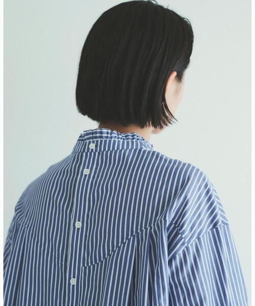 green label relaxing（グリーンレーベルリラクシング）の「フリル ネック ブラウス（シャツ/ブラウス・レディース・ホワイト/ブラック/パープル/コバルトブルー・FREE）」の3枚目の写真