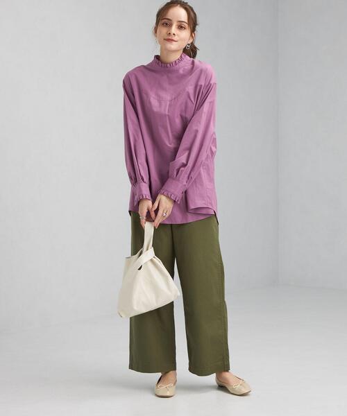 green label relaxing（グリーンレーベルリラクシング）の「フリル ネック ブラウス（シャツ/ブラウス・レディース・ホワイト/ブラック/パープル/コバルトブルー・FREE）」の22枚目の写真