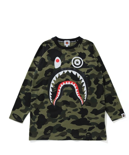 1ST CAMO SHARK 3/4 SLEEVE TEE JR C