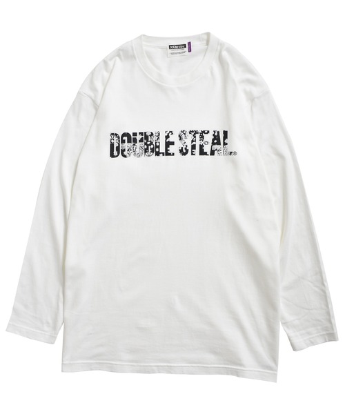 DOUBLE STEAL(ダブルスティール)の「Outline Flower Logo 長袖Tシャツ(Tシャツ/カットソー・メンズ・ホワイト/ブラック・MEDIUM/LARGE/X-LARGE/XX-LARGE)」の1枚目の写真
