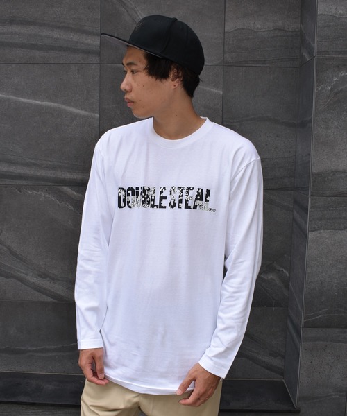 DOUBLE STEAL(ダブルスティール)の「Outline Flower Logo 長袖Tシャツ(Tシャツ/カットソー・メンズ・ホワイト/ブラック・MEDIUM/LARGE/X-LARGE/XX-LARGE)」の4枚目の写真