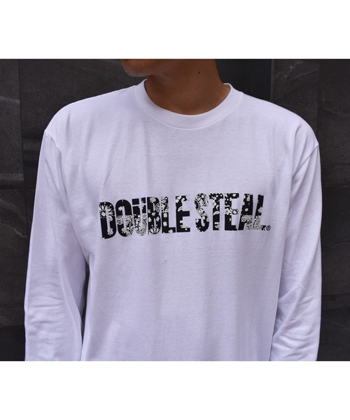 DOUBLE STEAL(ダブルスティール)の「Outline Flower Logo 長袖Tシャツ(Tシャツ/カットソー・メンズ・ホワイト/ブラック・MEDIUM/LARGE/X-LARGE/XX-LARGE)」の7枚目の写真