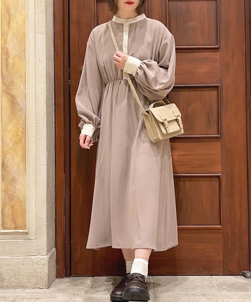 apres jour(アプレジュール)の「配色ワンピ【ZOZOTOWN限定アイテム】【8PO】(ワンピース・レディース・ブルー/ベージュ/モカ・X-LARGE/SMALL/MEDIUM)」の2枚目の写真