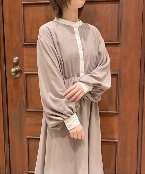 apres jour(アプレジュール)の「配色ワンピ【ZOZOTOWN限定アイテム】【8PO】(ワンピース・レディース・ブルー/ベージュ/モカ・X-LARGE/SMALL/MEDIUM)」の6枚目の写真