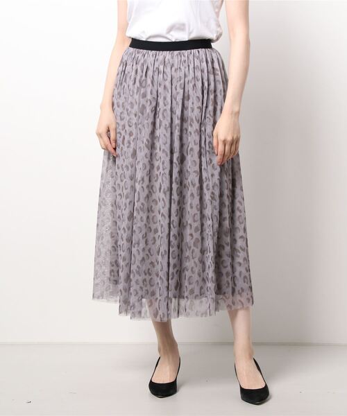 Te chichi（テチチ）の「柄アソートチュールロングスカート（スカート・レディース・ブラウン/カーキ・ﾌﾘ-）」の2枚目の写真