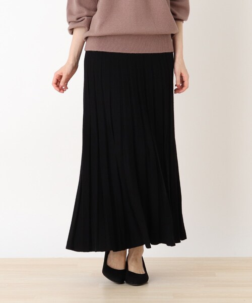 DRESKIP(ドレスキップ)の「◆もちもちプリ-ツニットスカート(スカート・レディース・ブラック/ライトベージュ/ブラウン系その他2/ベージュ系その他6/ブラック系3/パープル系・02/03/04)」の1枚目の写真