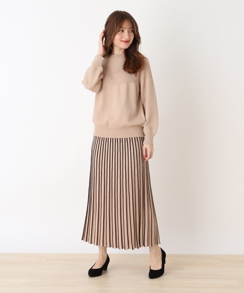 DRESKIP(ドレスキップ)の「◆もちもちプリ-ツニットスカート(スカート・レディース・ブラック/ライトベージュ/ブラウン系その他2/ベージュ系その他6/ブラック系3/パープル系・02/03/04)」の14枚目の写真