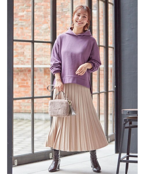 DRESKIP(ドレスキップ)の「◆もちもちプリ-ツニットスカート(スカート・レディース・ブラック/ライトベージュ/ブラウン系その他2/ベージュ系その他6/ブラック系3/パープル系・02/03/04)」の20枚目の写真