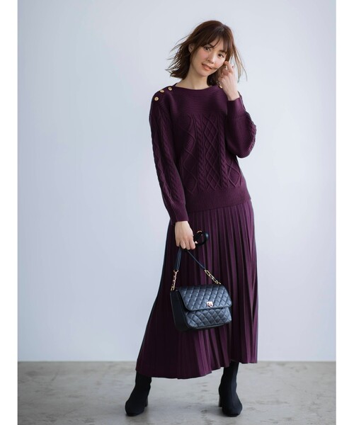 DRESKIP(ドレスキップ)の「◆もちもちプリ-ツニットスカート(スカート・レディース・ブラック/ライトベージュ/ブラウン系その他2/ベージュ系その他6/ブラック系3/パープル系・02/03/04)」の22枚目の写真