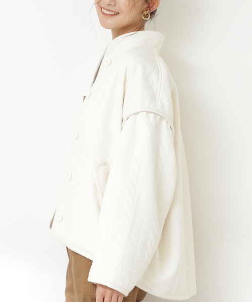 N.（N. Natural Beauty Basic）（エヌエヌナチュラルビューティーベーシック）の「◆膨れジャガードブルゾン（ブルゾン・レディース・ブラック/クリーム・MEDIUM）」の8枚目の写真