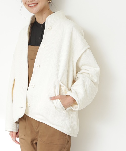 N.（N. Natural Beauty Basic）（エヌエヌナチュラルビューティーベーシック）の「◆膨れジャガードブルゾン（ブルゾン・レディース・ブラック/クリーム・MEDIUM）」の10枚目の写真