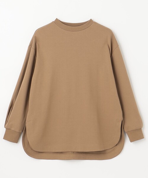 ANY（エニィ）の「プレミアムベーシックモックネック ロングTシャツ（Tシャツ/カットソー・レディース・ブラック系/グレー系/黄土色系/ベージュ系/オレンジ系・4）」の17枚目の写真