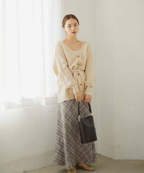 Randeboo アクセントカーディガントップ ランデブー RANDEBOO（ランデブー）の「Mesh loose cardigan（カーディガン/ボレロ