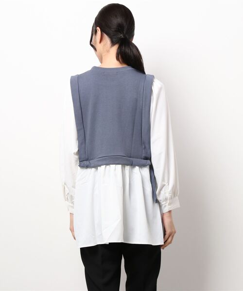 one way（ワンウェイ）の「【oneway】裏毛レイヤードトップス（Tシャツ/カットソー・レディース・ライトブルー/ブラック/ベージュ/パープル・FREE）」の5枚目の写真