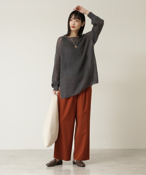 NATURAL BEAUTY BASIC（ナチュラルビューティーベーシック）の「モヘヤブレンドニット（ニット/セーター・レディース・グレー/チャコールグレー/ラベンダー・MEDIUM）」の14枚目の写真