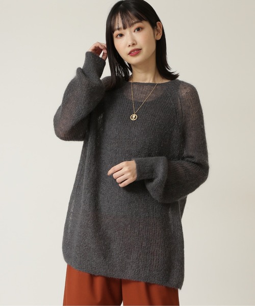 NATURAL BEAUTY BASIC（ナチュラルビューティーベーシック）の「モヘヤブレンドニット（ニット/セーター・レディース・グレー/チャコールグレー/ラベンダー・MEDIUM）」の12枚目の写真