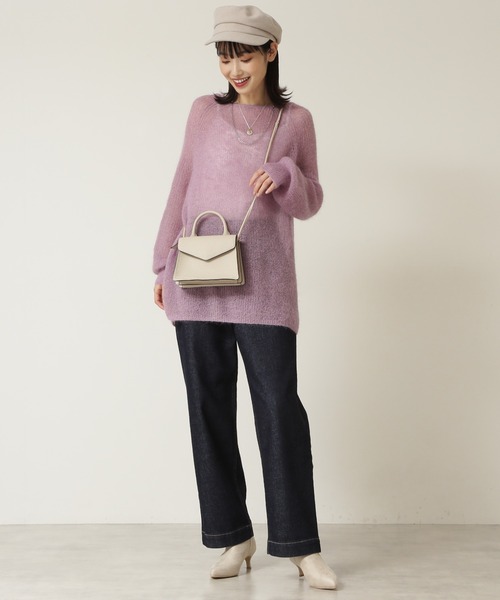 NATURAL BEAUTY BASIC（ナチュラルビューティーベーシック）の「モヘヤブレンドニット（ニット/セーター・レディース・グレー/チャコールグレー/ラベンダー・MEDIUM）」の13枚目の写真