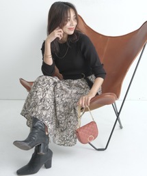 JUSGLITTY（ジャスグリッティー）の「配色レースドッキングニット