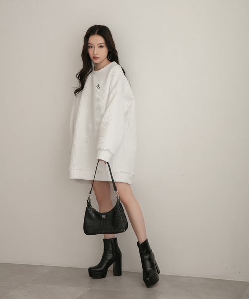 ANDGEEBEE(アンジービー)の「【UNISEX】ジャガードワッフルトップス(その他トップス・レディース・ホワイト/ブラック・MEDIUM)」の19枚目の写真