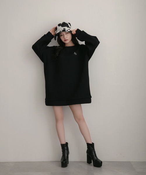 ANDGEEBEE(アンジービー)の「【UNISEX】ジャガードワッフルトップス(その他トップス・レディース・ホワイト/ブラック・MEDIUM)」の17枚目の写真