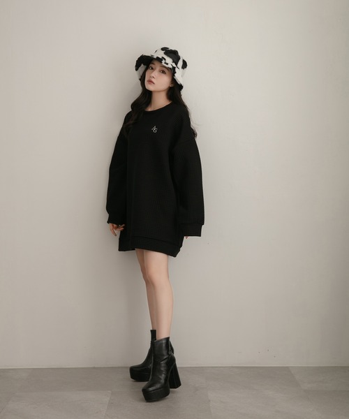 ANDGEEBEE(アンジービー)の「【UNISEX】ジャガードワッフルトップス(その他トップス・レディース・ホワイト/ブラック・MEDIUM)」の15枚目の写真